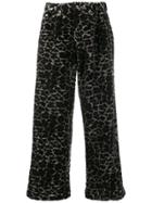 Maryam Nassir Zadeh Faux Fur Leopard-print Trousers - Black