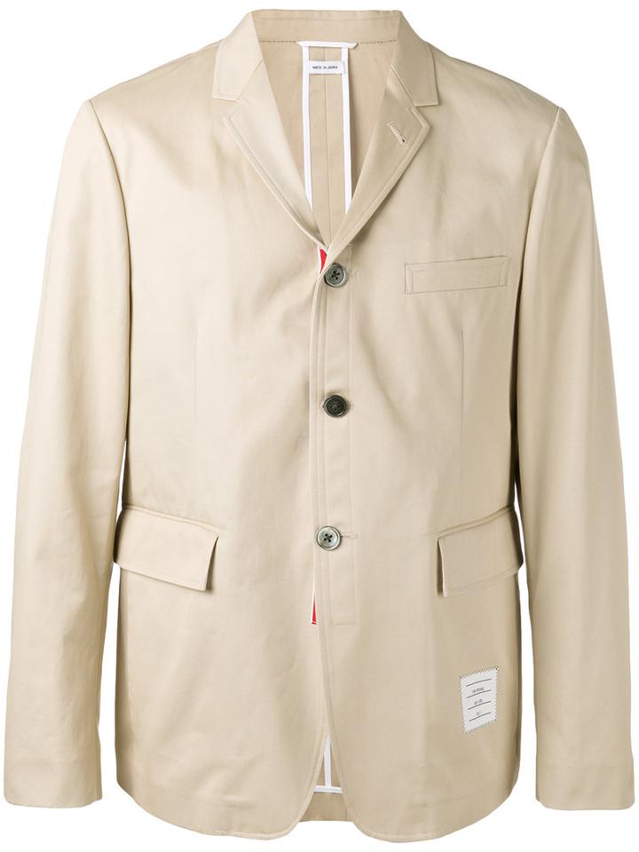Thom Browne - Buttoned Blazer - Men - Cotton - 0, Nude/neutrals, Cotton
