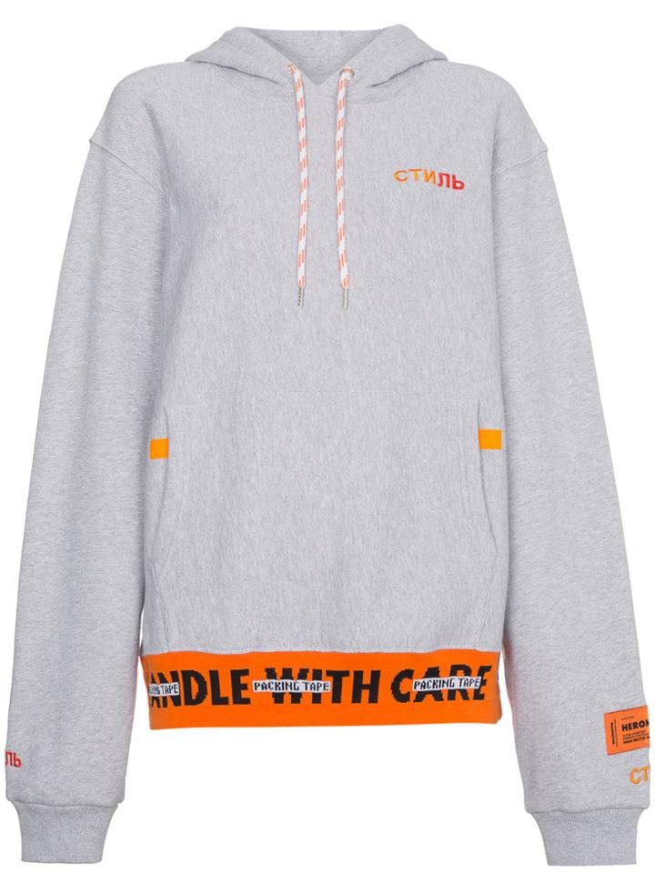 Heron Preston Hoodie With Contrasting Hem - Grey