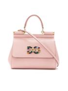 Dolce & Gabbana Mini Sicily Handbag With Crystals - Pink