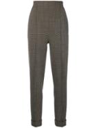 Romeo Gigli Pre-owned Micro-check Cropped Trousers - Brown