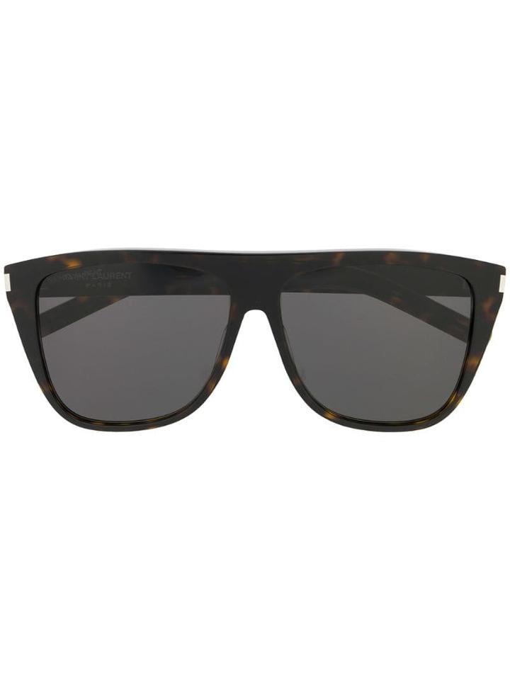 Saint Laurent Eyewear Aviator Shaped Sunglasses - Brown