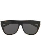 Saint Laurent Eyewear Aviator Shaped Sunglasses - Brown