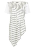 Monse Asymmetric Striped T-shirt - White