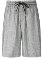 Bernardo Giusti - Drawstring Waist Shorts - Men - Silk/linen/flax - 52, Grey, Silk/linen/flax