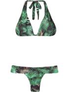 Lygia & Nanny Foliage Print Bikini Set, Women's, Size: 42, Green, Polyamide/spandex/elastane