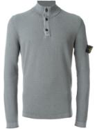 Stone Island Button Collar Sweater, Men's, Size: L, Grey, Cotton