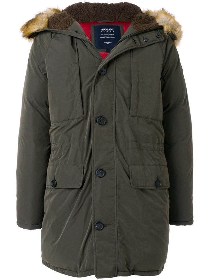 Armani Jeans Hooded Puffer Jacket - Green