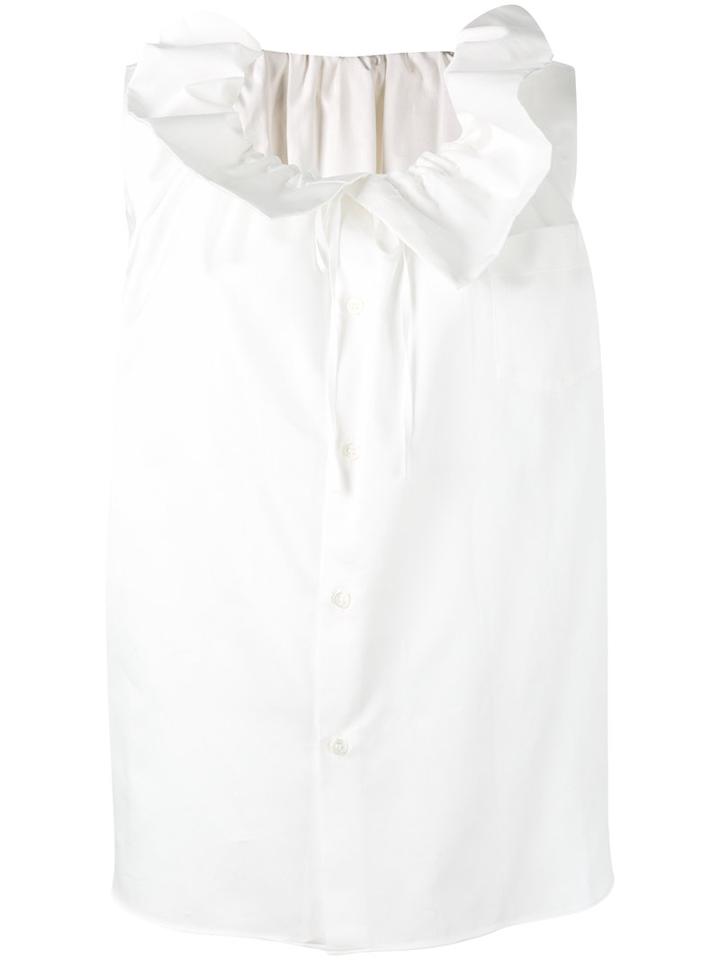 Comme Des Garçons - Ruff-neck Blouse - Women - Cotton - L, Women's, White, Cotton
