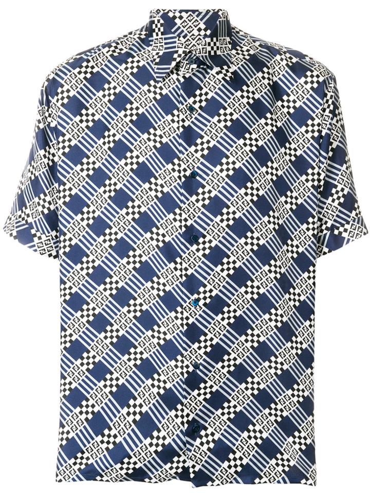 Fendi Damier Print Shirt - Blue