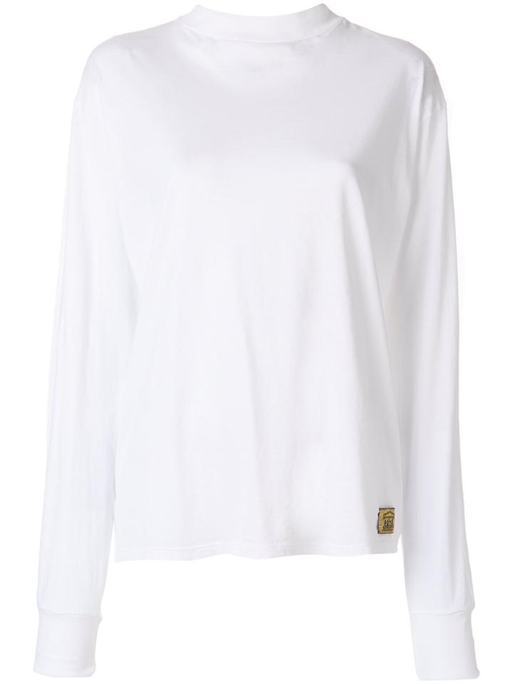 Aries Laced Back Mock Neck Sweatshirt - White