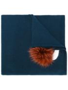 Fendi - Bag Bugs Scarf - Women - Fox Fur/wool - One Size, Blue, Fox Fur/wool