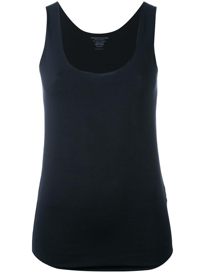 Majestic Filatures Fitted Tank Top, Women's, Size: Iv, Blue, Viscose/spandex/elastane
