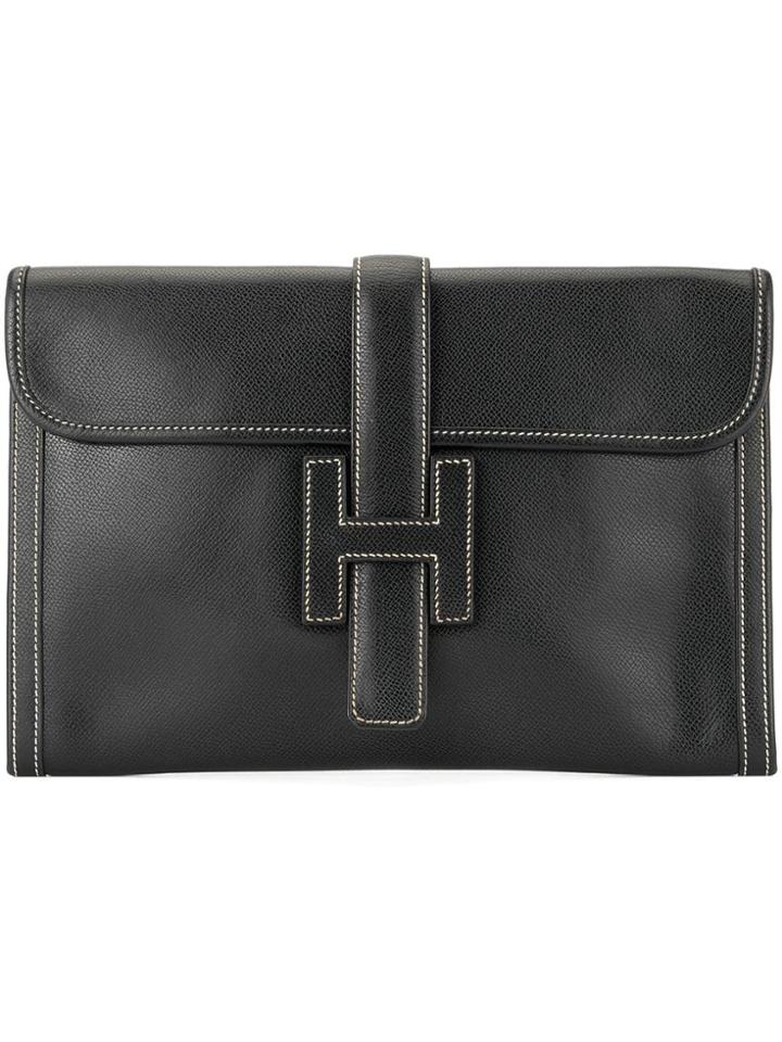 Hermès Vintage Jige Pm Clutch Hand Bag - Black