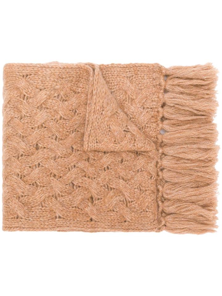 Lardini Cable-knit Scarf - Nude & Neutrals