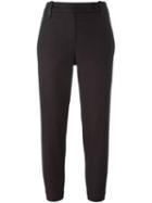 Brunello Cucinelli Belted Cropped Trousers, Women's, Size: 46, Pink/purple, Cotton/nylon/spandex/elastane/virgin Wool