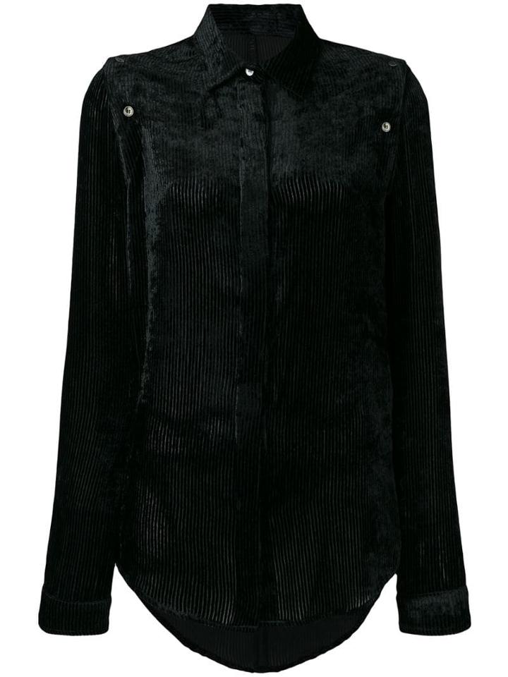 Unravel Project Corduroy Long Sleeve Shirt - Black