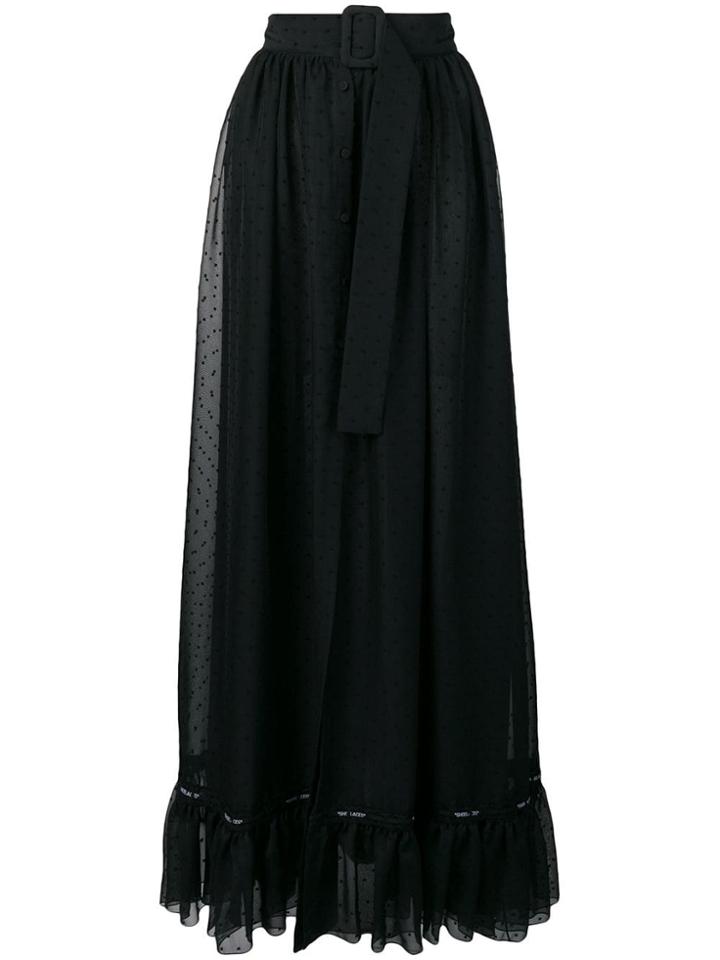 Off-white Polka Dots Maxi Skirt - Black