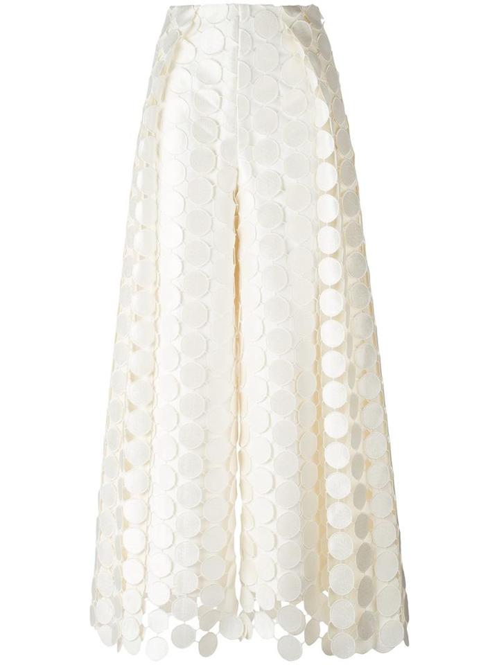 Solace 'hallie' Embroidered Circle Trousers, Women's, Size: 12, White, Cotton/polyester