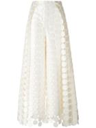 Solace 'hallie' Embroidered Circle Trousers, Women's, Size: 12, White, Cotton/polyester