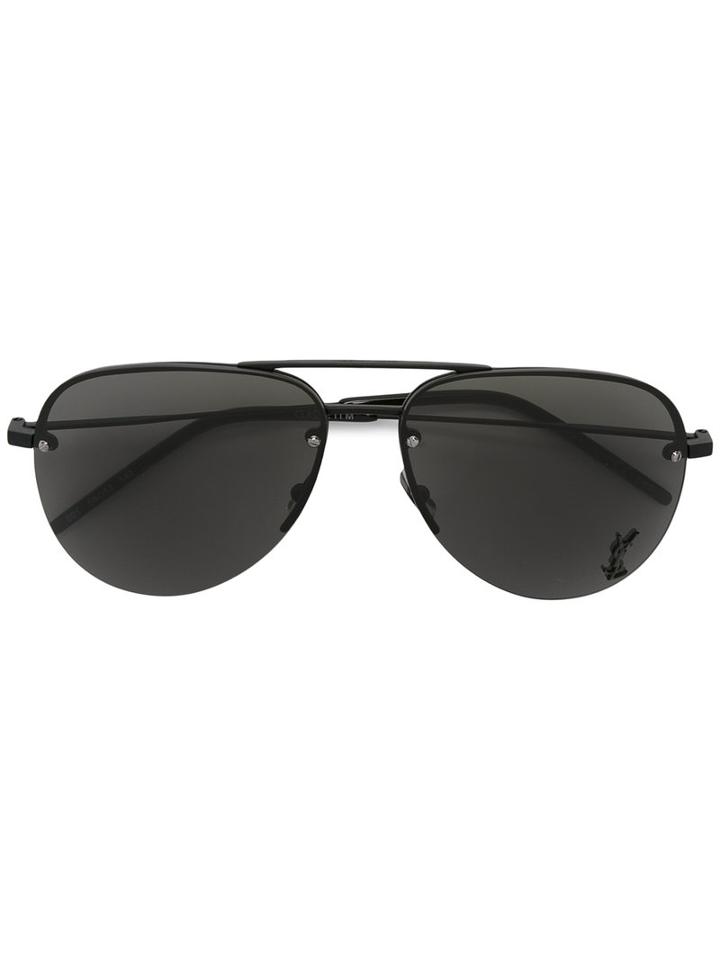 Saint Laurent - Monogram Aviator Sunglasses - Women - Acetate - One Size, Black, Acetate