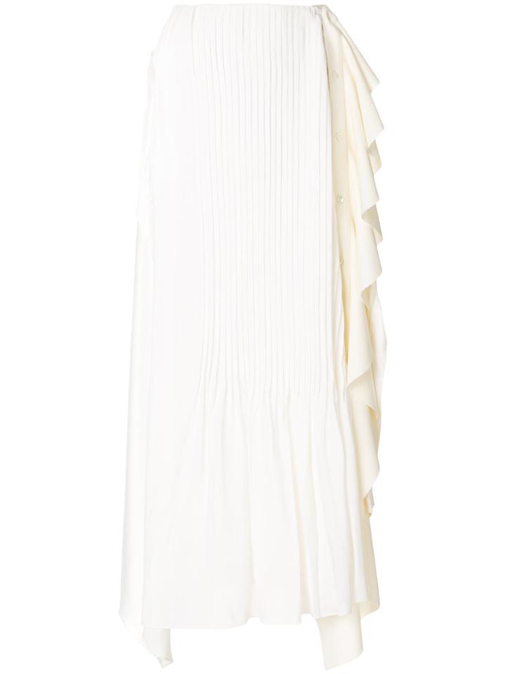 Jw Anderson Pleated And Ruffled Skirt - White