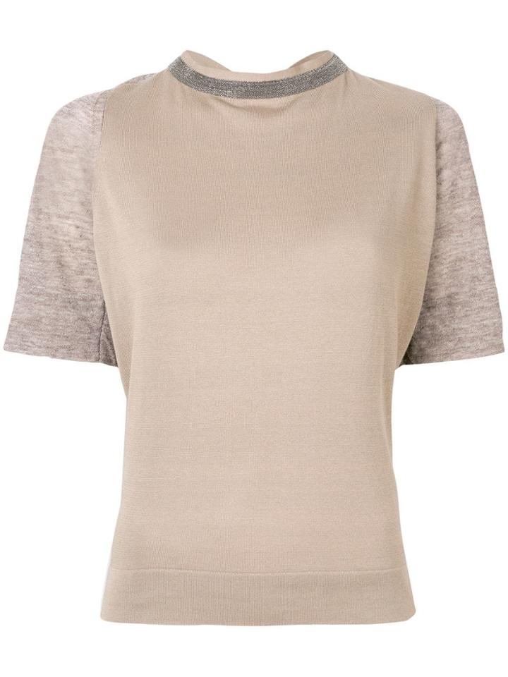 Fabiana Filippi Shortsleeved Jumper - Neutrals