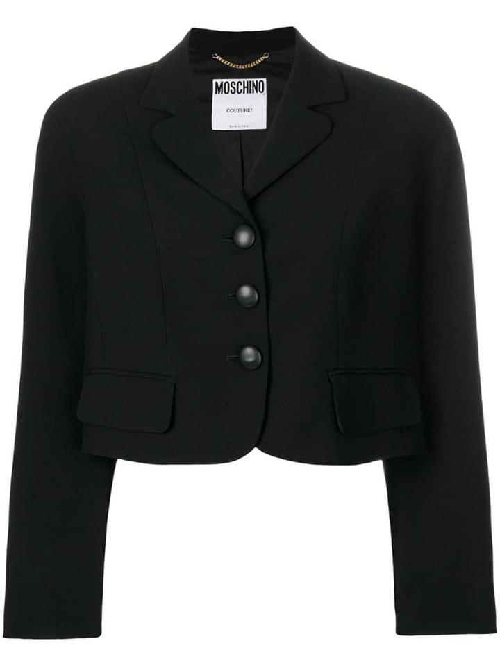 Moschino Pre-owned Cropped Single-breasted Jacket - Black