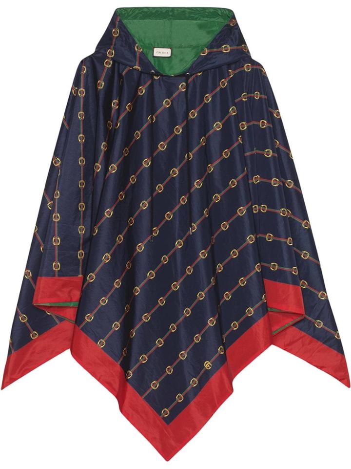 Gucci Reversible Nylon Poncho - Blue