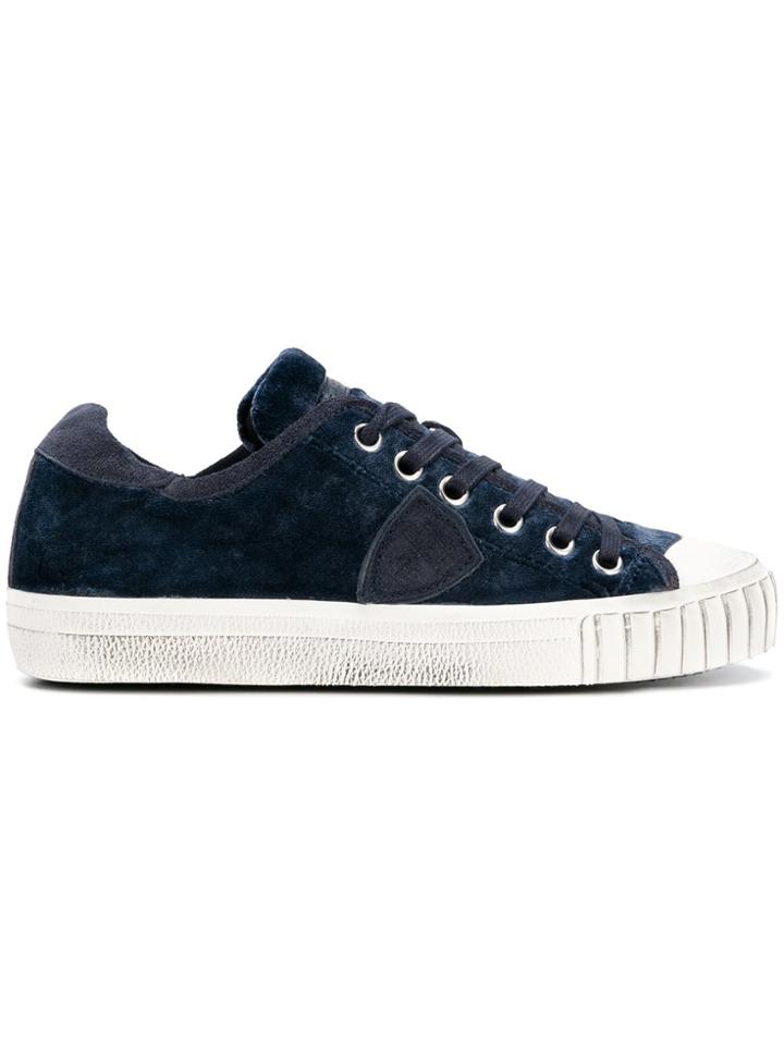 Philippe Model Velvet Low Top Sneakers - Blue