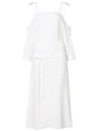 Tibi Cut-out Shoulders Shift Dress - White