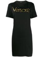 Versace Graphic Print T-shirt Dress - Black