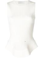 Esteban Cortazar Open Back Corset Knit Top - White