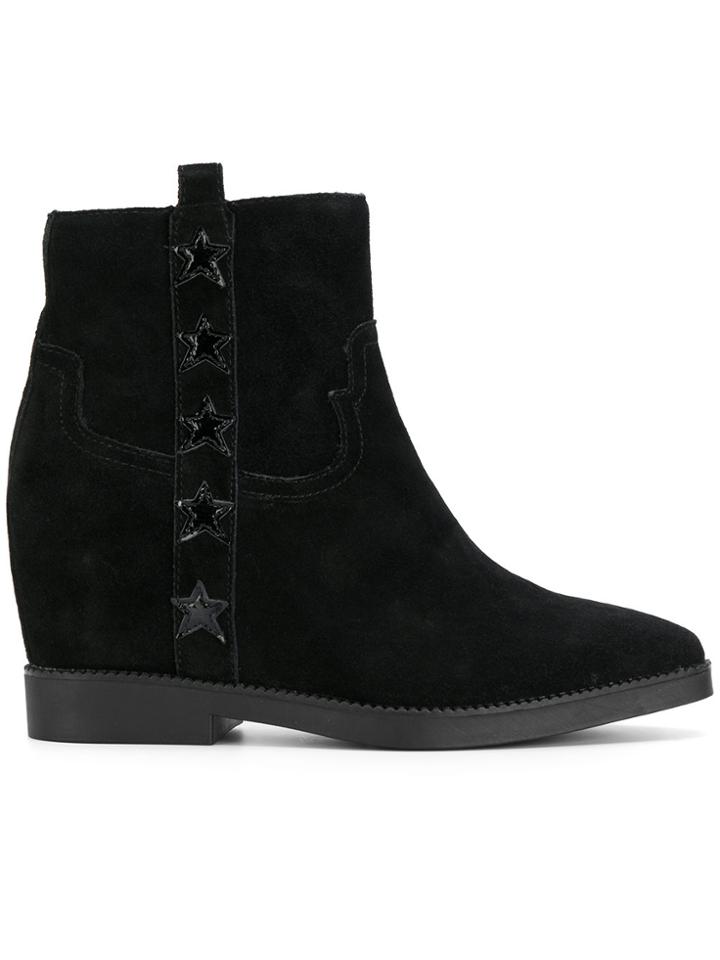 Ash Concealed Wedge Boots - Black