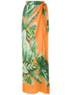 Amir Slama Printed Wrap Maxi Skirt - Orange