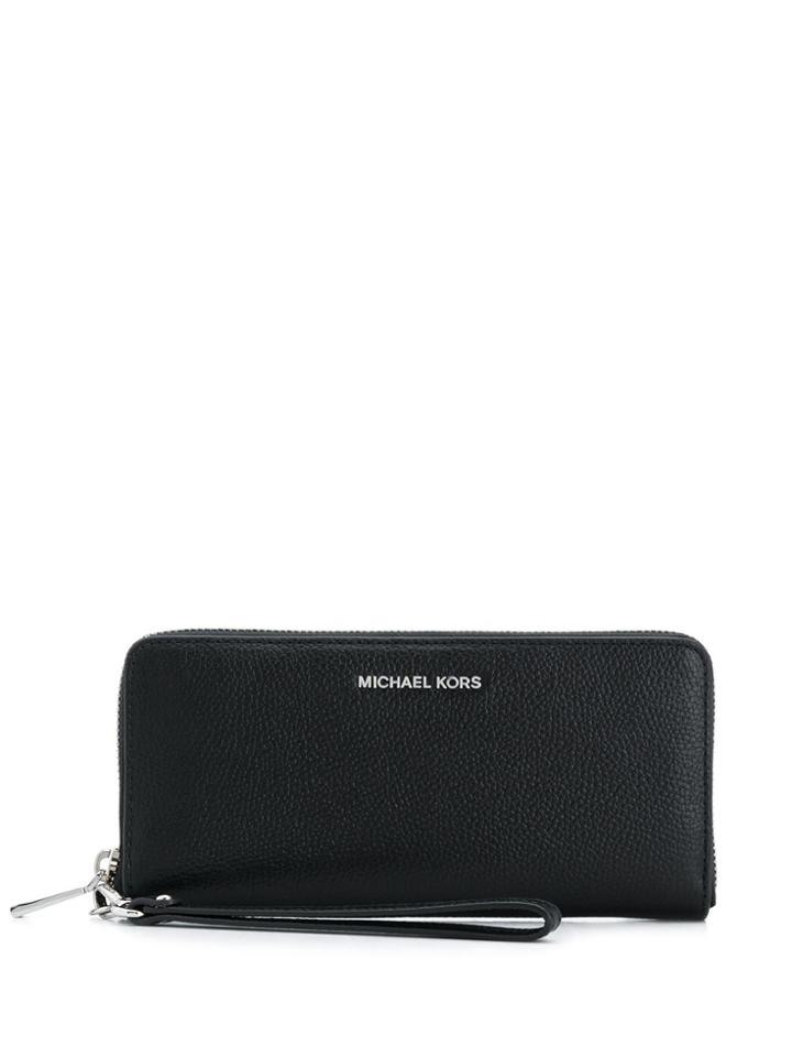 Michael Michael Kors Continental Logo Zipped Wallet - Black