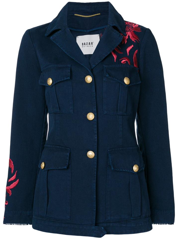 Bazar Deluxe Embroidered Denim Jacket - Blue