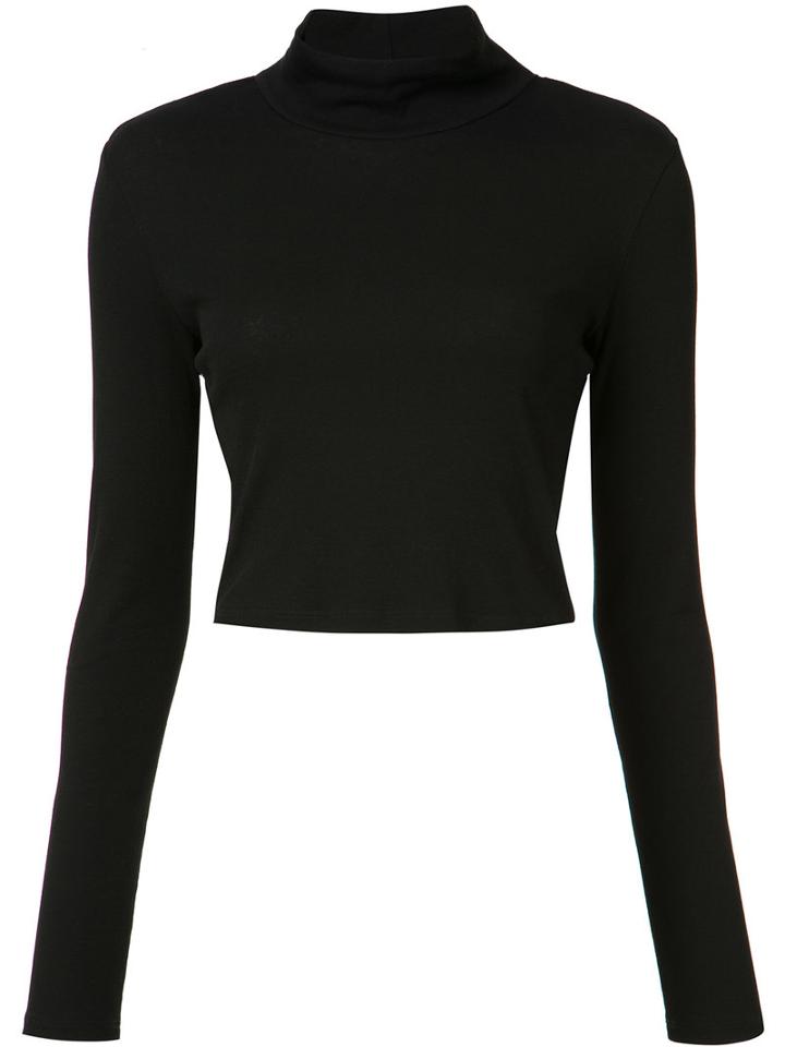 Rosetta Getty Polo-neck Top, Women's, Size: Small, Black, Cotton
