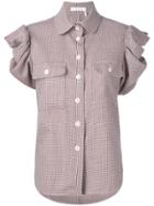 Chloé Check Ruched Sleeve Blouse - Multicolour