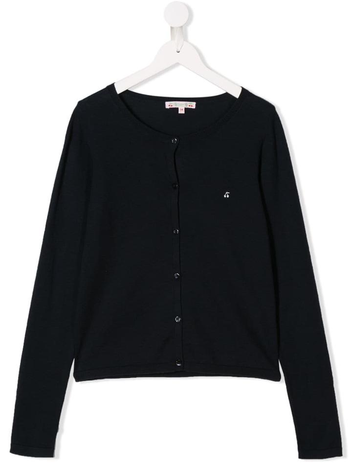 Bonpoint Teen Cherry Cardigan - Blue