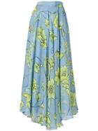 Miahatami Pleated Floral Skirt - Blue