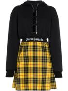 Palm Angels Tartan 24h Hoody Dress - Black