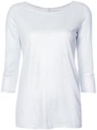 Majestic Filatures - Round Neck Top - Women - Linen/flax - 4, Grey, Linen/flax