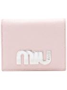 Miu Miu Logo Bi-fold Wallet - Nude & Neutrals