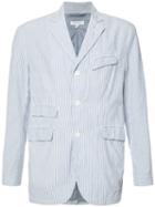 Engineered Garments Seersucker Stripe Blazer, Men's, Size: Medium, Blue, Cotton/polyester