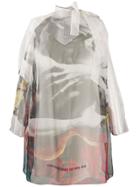 Valentino Sheer Printed Shift Dress - White