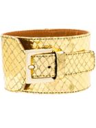 Via Roma 15 Snakeskin Effect Buckled Bracelet - Metallic