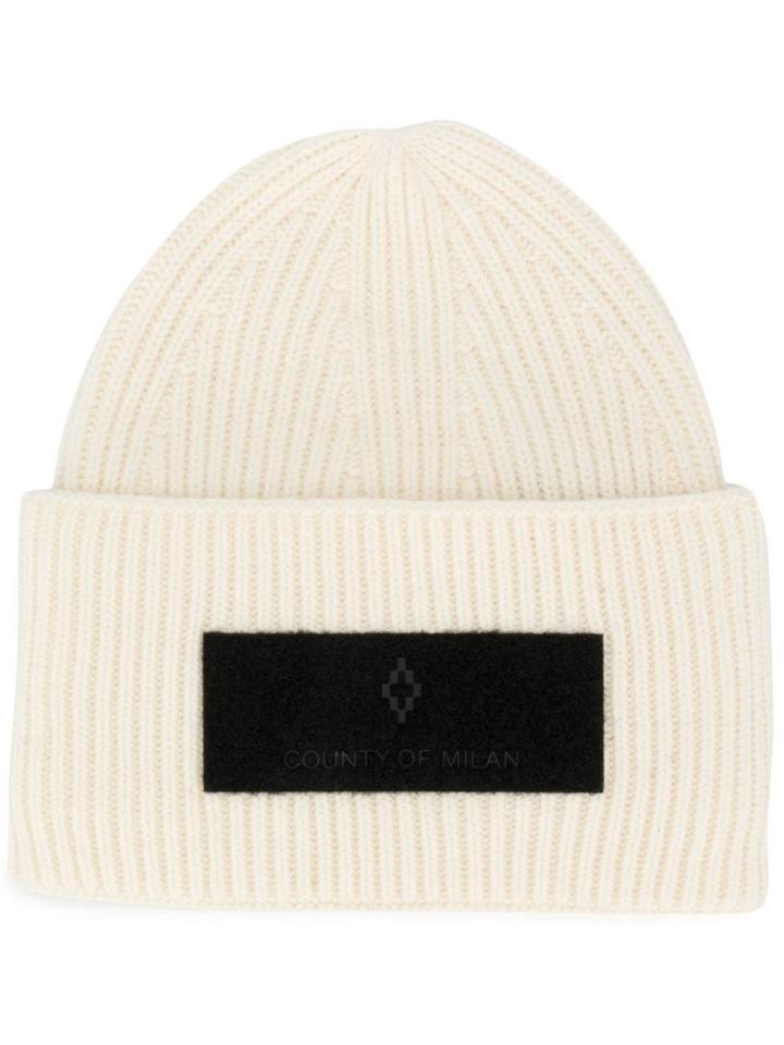 Marcelo Burlon County Of Milan Logo Beanie - White