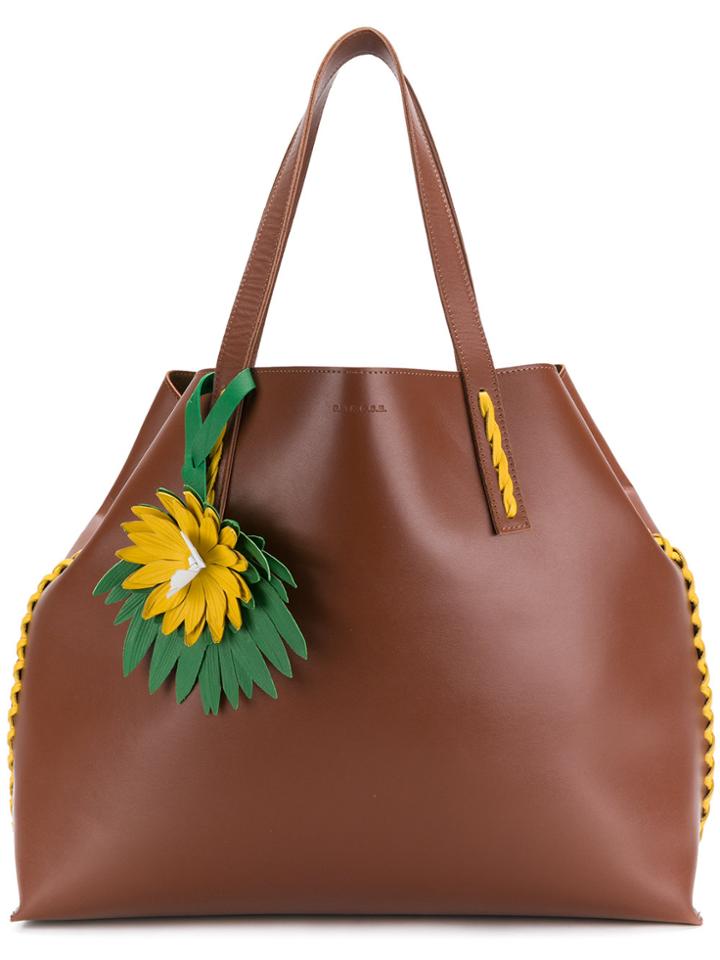 P.a.r.o.s.h. Side Embellished Tote Bag - Brown