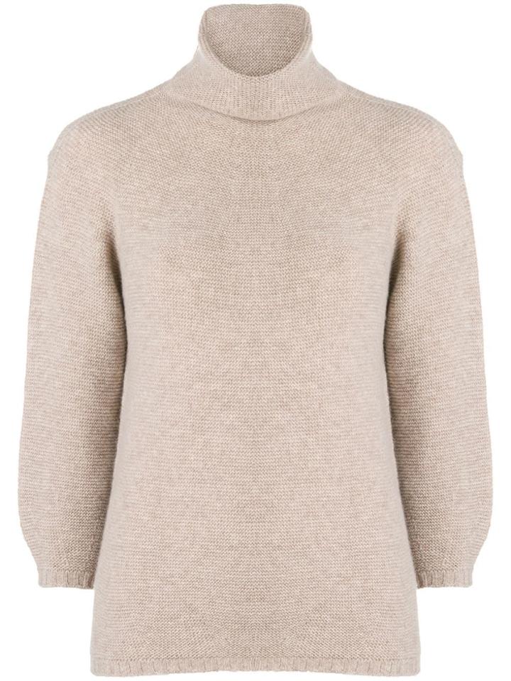 Max Mara Roll Neck Knitted Sweater - Nude & Neutrals
